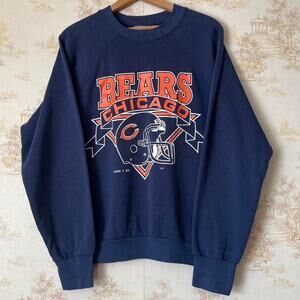 Vintage 90s Chicago Bears Crewneck | Logo 7 Raglan | Size M 21.5x25”